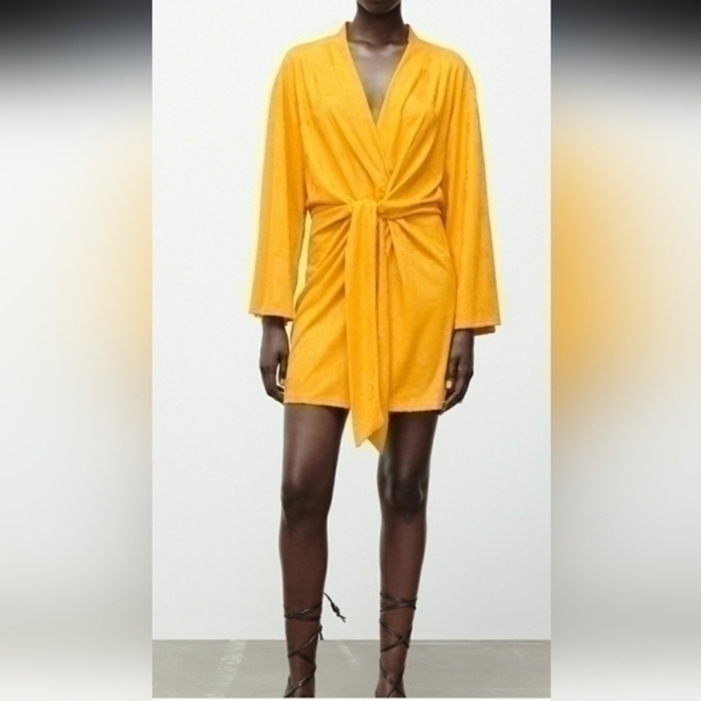ZARA Gold Casual Dress Size M